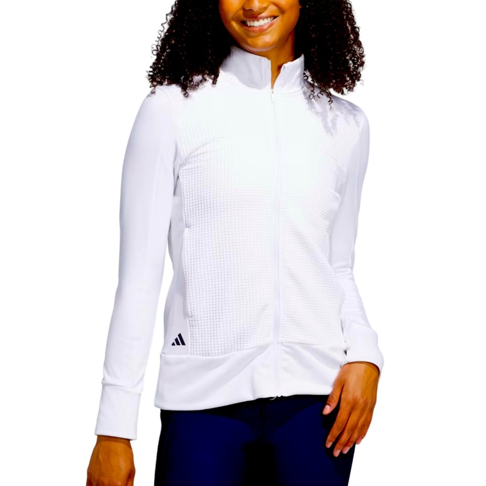 Adidas - Ultimate365 Textured Personalized Logo Full Zip Jacket, Women's M/L
